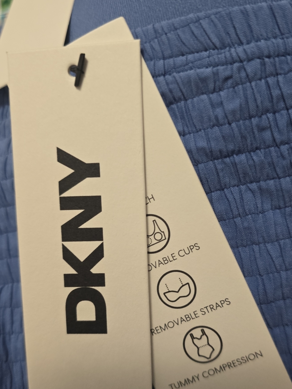 Dkny Strapless Blue One-Piece Swimsuit Sz Lg Nwt - Picture 6 of 6